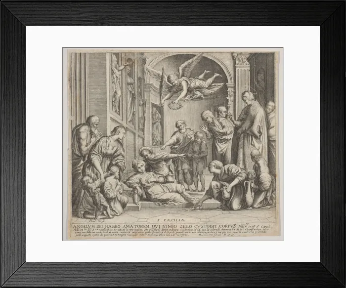 Framed Print : The death of St Cecilia, ca. 1640-60. Creator: Johann Friedrich Greuter Framed Print : The death of St Cecilia, ca. 1640-60. Creator: Johann Friedrich Greuter