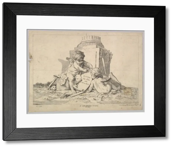 Framed Print : Architecture, 18th century. Creator: Johann Georg Hertel Framed Print : Architecture, 18th century. Creator: Johann Georg Hertel