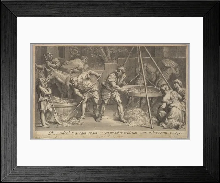 Framed Print : The Wheat & The Chaff, 1728. Creator: Johann Jakob Frey the Elder