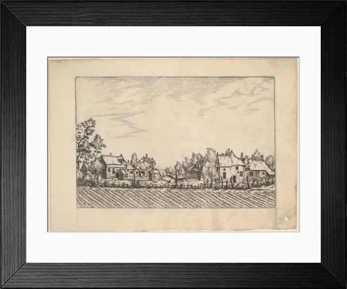 Framed Print : Farms, ploughed field in the foreground from Praediorum villarum et rusticarum casu Framed Print : Farms, ploughed field in the foreground from Praediorum villarum et rusticarum casu