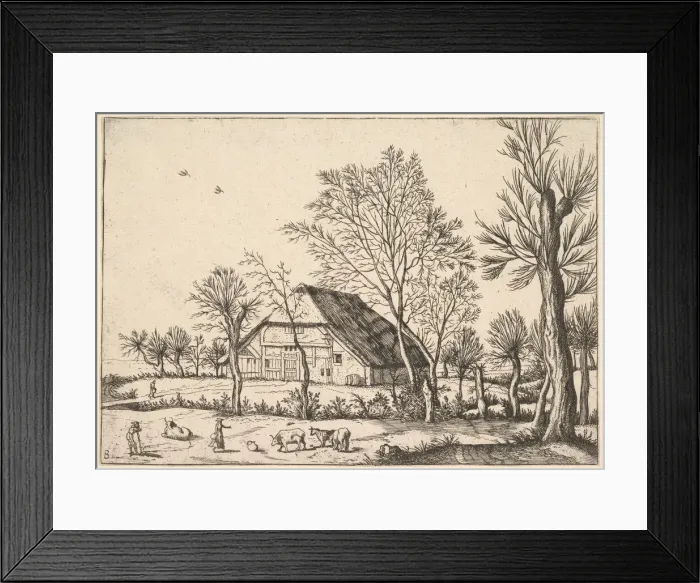 Framed Print : Farm, from The Small Landscapes, 1559-61. Creator: Johannes van Doetecum I Framed Print : Farm, from The Small Landscapes, 1559-61. Creator: Johannes van Doetecum I