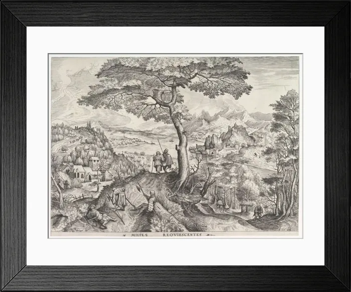 Framed Print : Soldiers at Rest (Milites requiescentes) from The Large Landscapes, ca. 1555-56 Framed Print : Soldiers at Rest (Milites requiescentes) from The Large Landscapes, ca. 1555-56