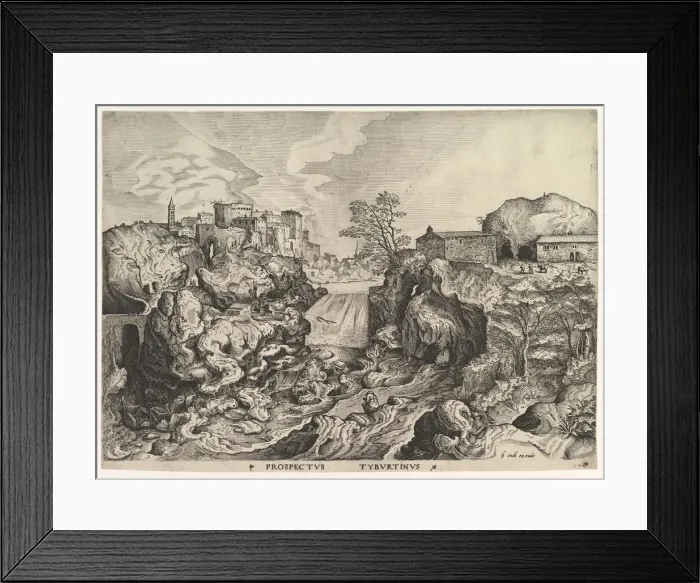 Framed Print : View of the Tiber (Tivoli) (Prospectus Tyburtinus) from The Large Landscapes, ca. 1555-56 Framed Print : View of the Tiber (Tivoli) (Prospectus Tyburtinus) from The Large Landscapes, ca. 1555-56