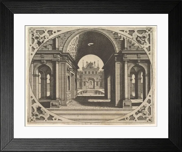 Framed Print : Plate from Varie Architecture, ca. 1560. Creator: Johannes van Doetecum I Framed Print : Plate from Varie Architecture, ca. 1560. Creator: Johannes van Doetecum I