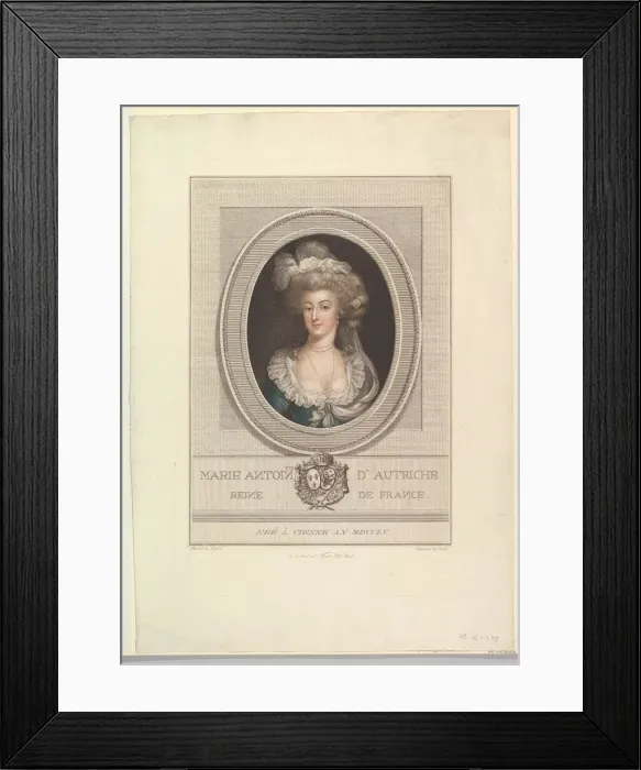 Framed Print : Portrait of Marie Antoinette, 1786-1800. Creator: John Curtis Framed Print : Portrait of Marie Antoinette, 1786-1800. Creator: John Curtis