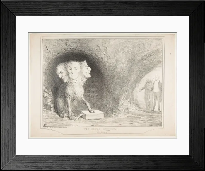 Framed Print : The State Cerberus, A Leaf Out of the AEnead, Freely Translated, December 11, 1834