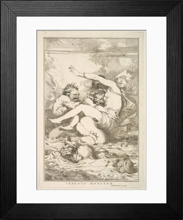 Framed Print : Jealous Monster (from Fifteen Etchings Dedicated to Sir Joshua Reynolds), December 8 Framed Print : Jealous Monster (from Fifteen Etchings Dedicated to Sir Joshua Reynolds), December 8