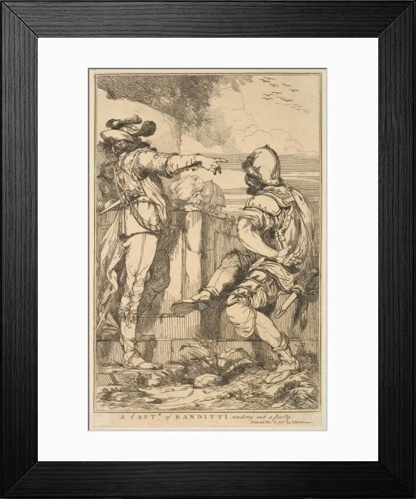 Framed Print : A Captain of Banditti Sending Out a Party (from Fifteen Etchings Dedicated to