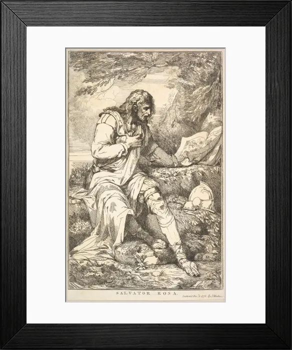 Framed Print : Salvator Rosa (from Fifteen Etchings Dedicated to Sir Joshua Reynolds), December 8, 1778 Framed Print : Salvator Rosa (from Fifteen Etchings Dedicated to Sir Joshua Reynolds), December 8, 1778