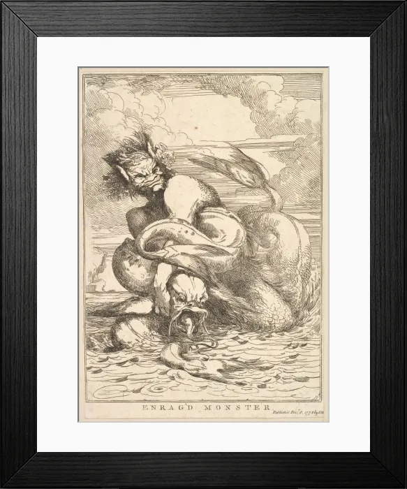 Framed Print : Enrag d Monster (from Fifteen Etchings Dedicated to Sir Joshua Reynolds), December 8 Framed Print : Enrag d Monster (from Fifteen Etchings Dedicated to Sir Joshua Reynolds), December 8