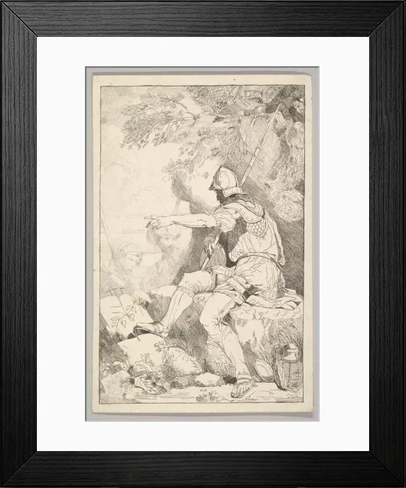 Framed Print : Banditti Taking His Post, late 18th century. Creator: Unknown Framed Print : Banditti Taking His Post, late 18th century. Creator: Unknown