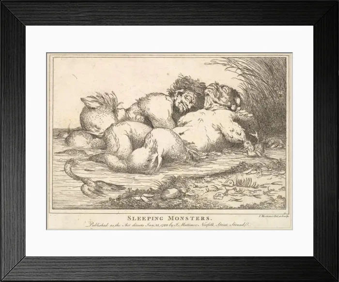 Framed Print : Sleeping Monsters, January 25, 1780. Creator: John Hamilton Mortimer Framed Print : Sleeping Monsters, January 25, 1780. Creator: John Hamilton Mortimer