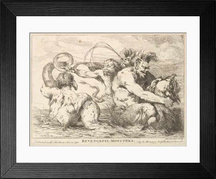 Framed Print : Revengeful Monsters, January 25, 1780. Creator: John Hamilton Mortimer Framed Print : Revengeful Monsters, January 25, 1780. Creator: John Hamilton Mortimer