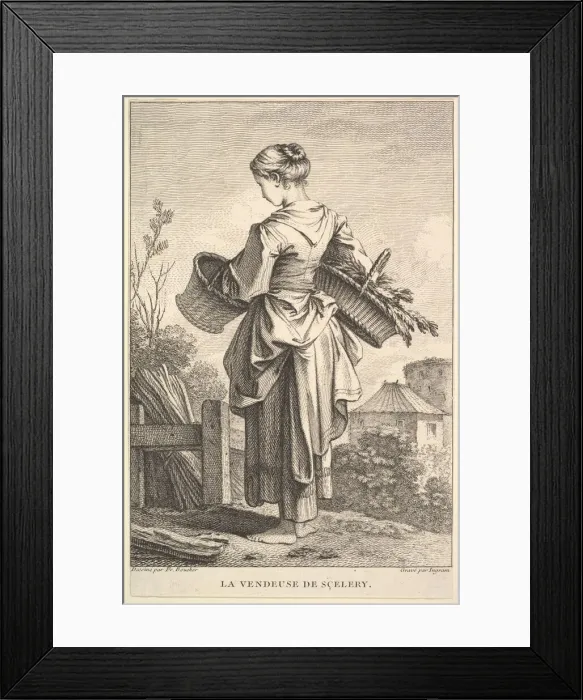 Framed Print : The Seller of Celery, 1741-63. Creator: John Ingram Framed Print : The Seller of Celery, 1741-63. Creator: John Ingram