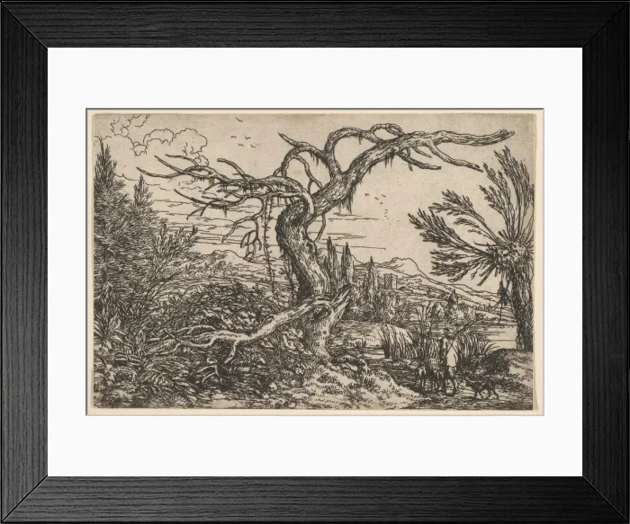 Framed Print : Landscape with a Hunter and his Dogs. Creator: Jonas Umbach Framed Print : Landscape with a Hunter and his Dogs. Creator: Jonas Umbach