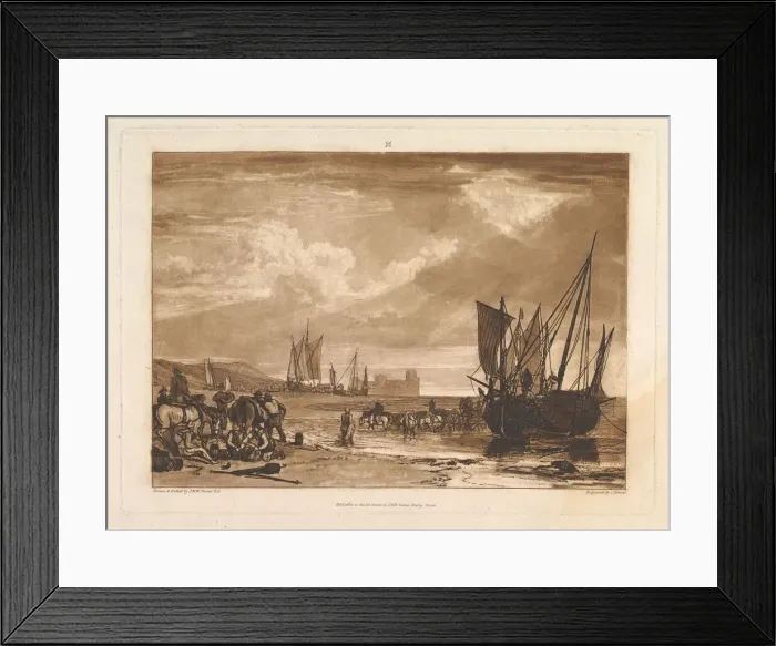 Framed Print : Scene on the French Coast (Liber Studiorum, part I, plate 4), June 11, 1807 Framed Print : Scene on the French Coast (Liber Studiorum, part I, plate 4), June 11, 1807