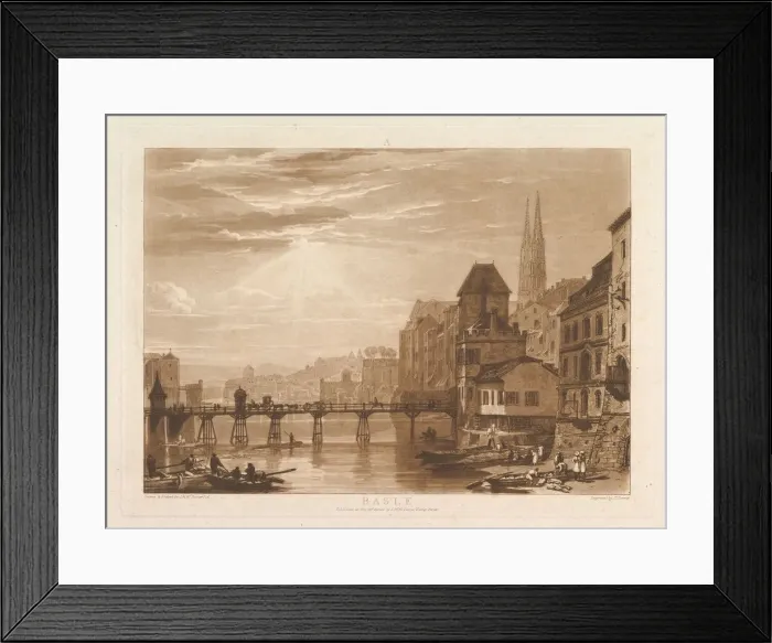 Framed Print : Basle (Liber Studiorum, part I, plate 5), June 11, 1807. Creator: JMW Turner Framed Print : Basle (Liber Studiorum, part I, plate 5), June 11, 1807. Creator: JMW Turner