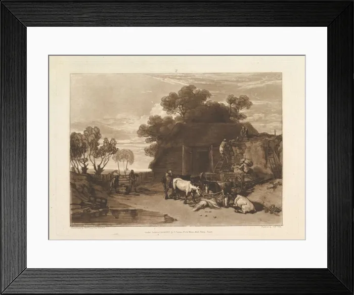 Framed Print : The Straw Yard (Liber Studiorum, part II, plate 7), February 20, 1808 Framed Print : The Straw Yard (Liber Studiorum, part II, plate 7), February 20, 1808