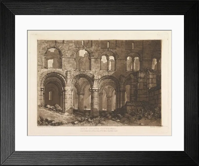 Framed Print : Holy Island Cathedral (Liber Studiorum, part III, plate 11), February 20, 1808 Framed Print : Holy Island Cathedral (Liber Studiorum, part III, plate 11), February 20, 1808