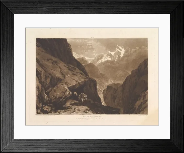 Framed Print : Mt. St. Gothard (Liber Studiorum, part II, plate 9), February 20, 1808 Framed Print : Mt. St. Gothard (Liber Studiorum, part II, plate 9), February 20, 1808