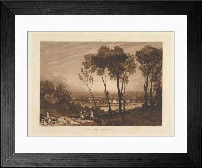 Framed Print : The Bridge in Middle Distance (Liber Studiorum, part III, plate 13), June 10, 1808 Framed Print : The Bridge in Middle Distance (Liber Studiorum, part III, plate 13), June 10, 1808