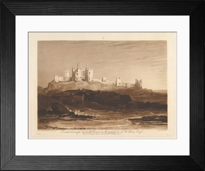 Framed Print : Dunstanborough Castle (Liber Studiorum, part III, plate 14), June 10, 1808 Framed Print : Dunstanborough Castle (Liber Studiorum, part III, plate 14), June 10, 1808