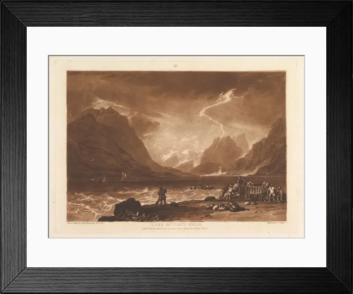 Framed Print : Lake of Thun, Swiss (Liber Studiorum, part III, plate 15), June 10, 1808 Framed Print : Lake of Thun, Swiss (Liber Studiorum, part III, plate 15), June 10, 1808