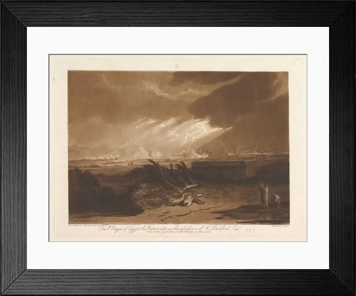 Framed Print : The Fifth Plague of Egypt (Liber Studiorum, part III, plate 16), June 10, 1808