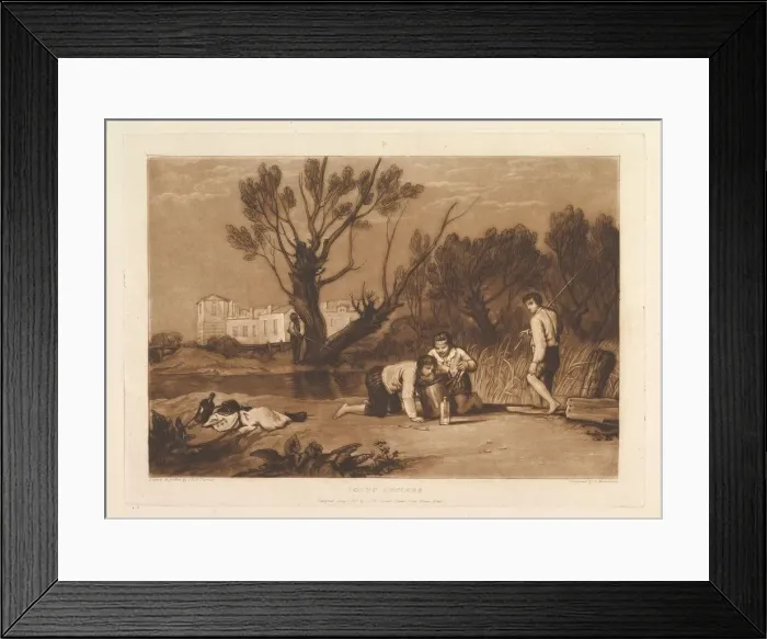 Framed Print : Young Anglers (Liber Studiorum, part VII), June 1, 1811. Creator: JMW Turner Framed Print : Young Anglers (Liber Studiorum, part VII), June 1, 1811. Creator: JMW Turner