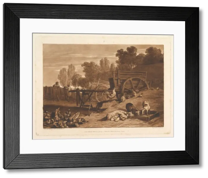 Framed Print : The Farm-Yard with the Cock (Liber Studiorum, part IV, plate 17), March 29, 1809 Framed Print : The Farm-Yard with the Cock (Liber Studiorum, part IV, plate 17), March 29, 1809