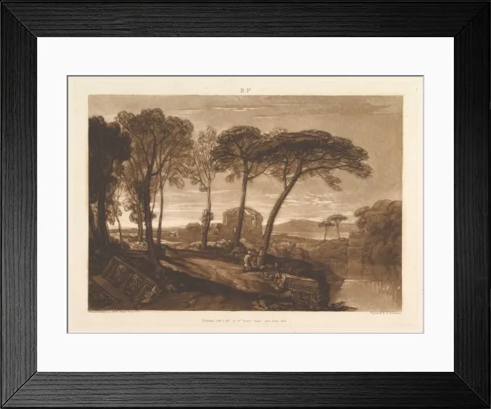 Framed Print : The Temple of Minerva Medica (Liber Studiorum, part V, plate 23), January 1, 1811 Framed Print : The Temple of Minerva Medica (Liber Studiorum, part V, plate 23), January 1, 1811