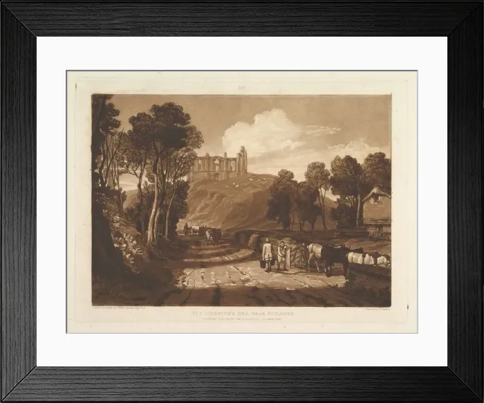Framed Print : St. Catharines Hill near Guilford (Liber Studiorum, part VII, plate 33), June 1811 Framed Print : St. Catharines Hill near Guilford (Liber Studiorum, part VII, plate 33), June 1811