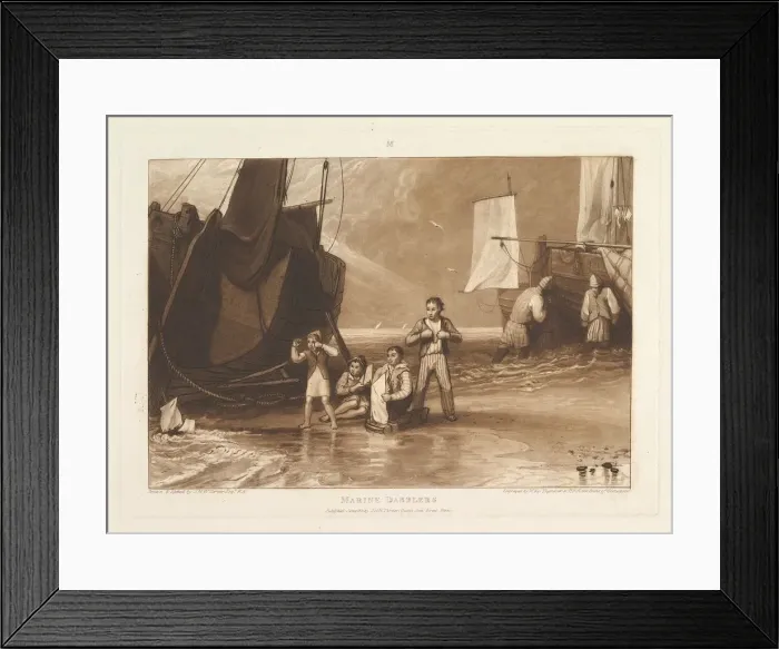 Framed Print : Marine Dabblers (Liber Studiorum, part VI, plate 29), June 1811. Creator: JMW Turner Framed Print : Marine Dabblers (Liber Studiorum, part VI, plate 29), June 1811. Creator: JMW Turner