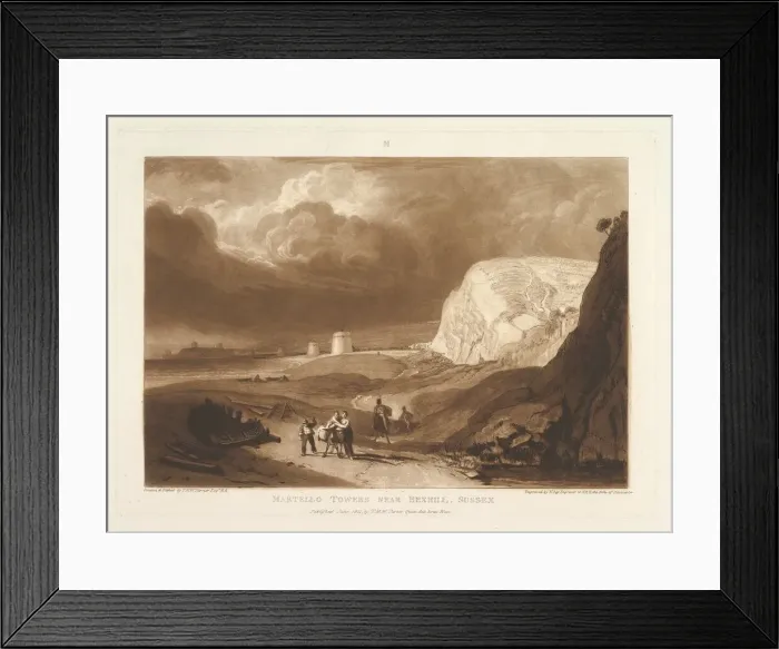 Framed Print : Martello Towers near Bexhill, Sussex (Liber Studiorum, part VII, plate 34), June 1811 Framed Print : Martello Towers near Bexhill, Sussex (Liber Studiorum, part VII, plate 34), June 1811