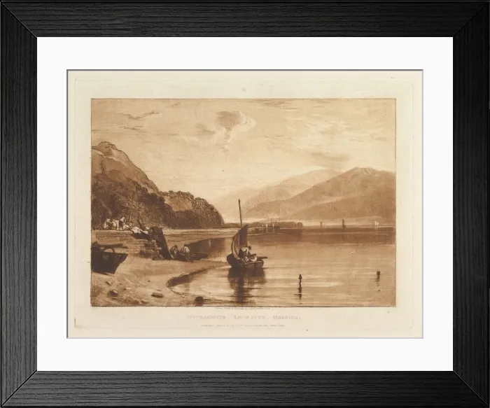 Framed Print : Inverary Pier, Loch Fyne, Morning (Liber Studiorum, part VII, plate 35), June 1, 1811 Framed Print : Inverary Pier, Loch Fyne, Morning (Liber Studiorum, part VII, plate 35), June 1, 1811