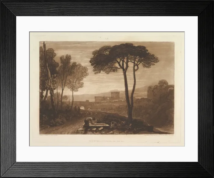 Framed Print : Scene in the Campagna (Liber Studiorum, part VIII, plate 38), February 1, 1812 Framed Print : Scene in the Campagna (Liber Studiorum, part VIII, plate 38), February 1, 1812