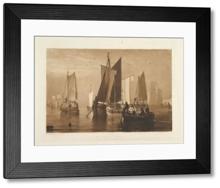 Framed Print : Calm (Liber Studiorum, part IX, plate 44), April 23, 1812. Creator: JMW Turner Framed Print : Calm (Liber Studiorum, part IX, plate 44), April 23, 1812. Creator: JMW Turner