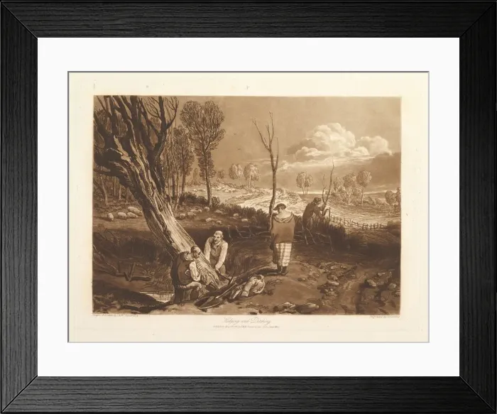 Framed Print : Hedging and Ditching (Liber Studiorum, part X, plate 47), May 23, 1812 Framed Print : Hedging and Ditching (Liber Studiorum, part X, plate 47), May 23, 1812