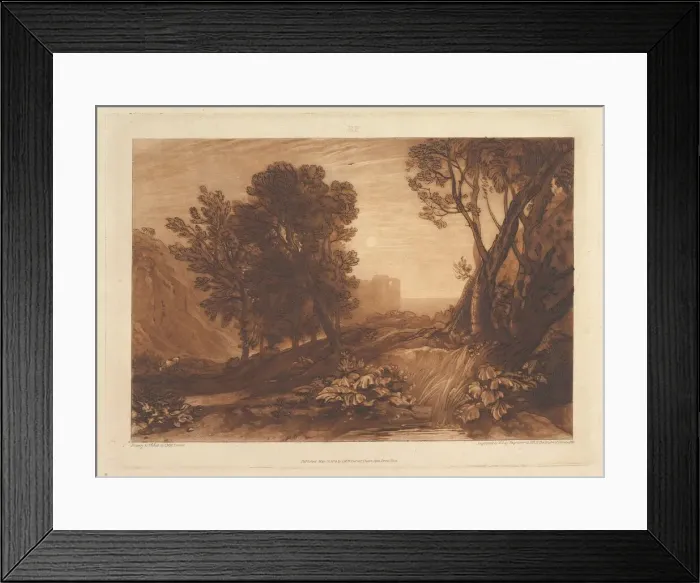 Framed Print : Solitude, or The Reading Magdalen (Liber Studiorum, part XI, plate 53), May 12, 1814 Framed Print : Solitude, or The Reading Magdalen (Liber Studiorum, part XI, plate 53), May 12, 1814