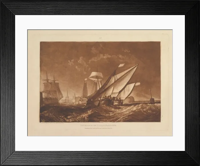 Framed Print : Entrance of Calais Harbour (Liber Studiorum, part XI, plate 55), January 1, 1816 Framed Print : Entrance of Calais Harbour (Liber Studiorum, part XI, plate 55), January 1, 1816