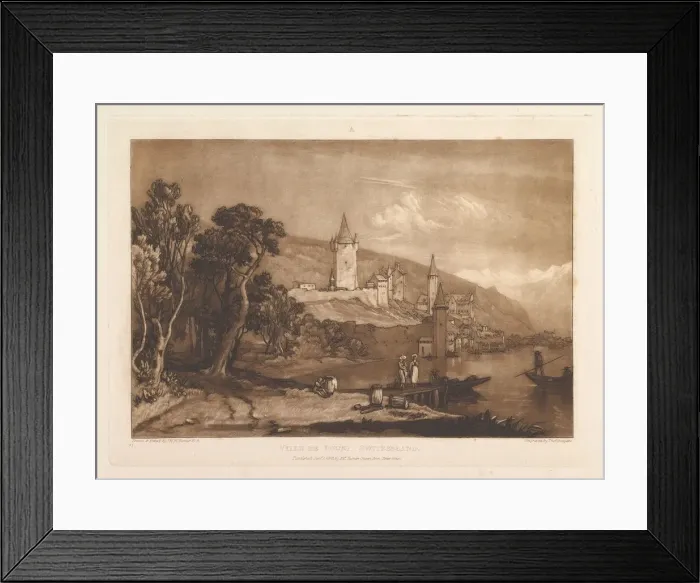 Framed Print : Ville de Thun, Switzerland (Liber Studiorum, part XII, plate 59), January 1, 1816 Framed Print : Ville de Thun, Switzerland (Liber Studiorum, part XII, plate 59), January 1, 1816