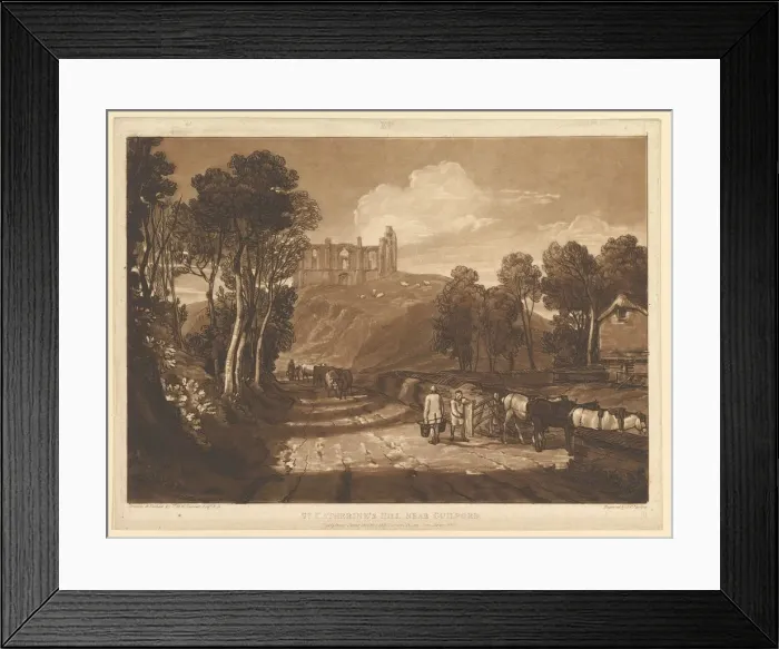 Framed Print : St. Catharines Hill near Guilford (Liber Studiorum, part VII, plate 33), June 1811 Framed Print : St. Catharines Hill near Guilford (Liber Studiorum, part VII, plate 33), June 1811