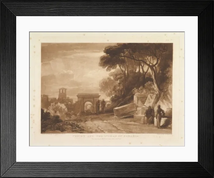 Framed Print : Christ and the Woman of Samaria (Liber Studiorum, part XIV, plate 71), January 1, 1819 Framed Print : Christ and the Woman of Samaria (Liber Studiorum, part XIV, plate 71), January 1, 1819