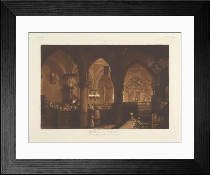 Framed Print : Interior of a Church (Liber Studiorum, part XIV, plate 70), January 1, 1819 Framed Print : Interior of a Church (Liber Studiorum, part XIV, plate 70), January 1, 1819