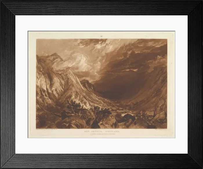 Framed Print : Ben Arthur, Scotland (Liber Studiorum, part XIV, plate 69), January 1, 1819 Framed Print : Ben Arthur, Scotland (Liber Studiorum, part XIV, plate 69), January 1, 1819
