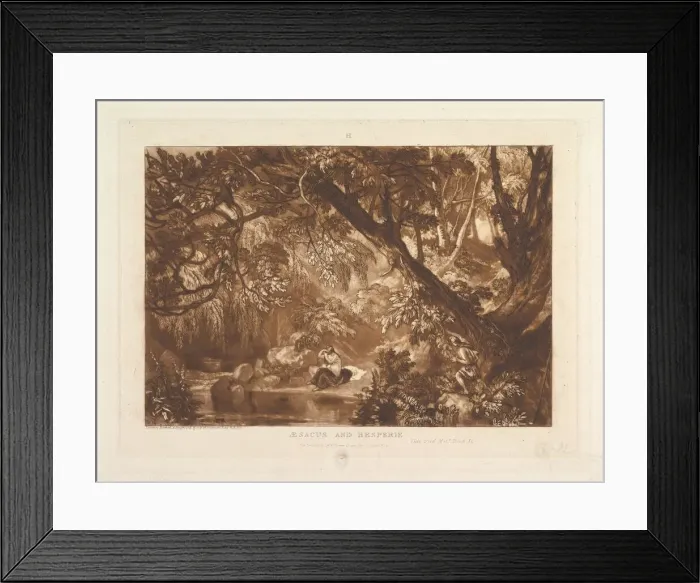 Framed Print : Aesacus and Hesperie, Vide Ovid Metamorphosis, Book XI (Liber Studiorum, part X Framed Print : Aesacus and Hesperie, Vide Ovid Metamorphosis, Book XI (Liber Studiorum, part X