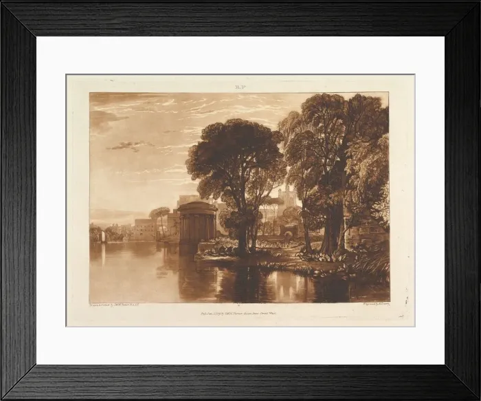 Framed Print : The Alcove, Isleworth (Liber Studiorum, part XIII, plate 63), January 1, 1819 Framed Print : The Alcove, Isleworth (Liber Studiorum, part XIII, plate 63), January 1, 1819