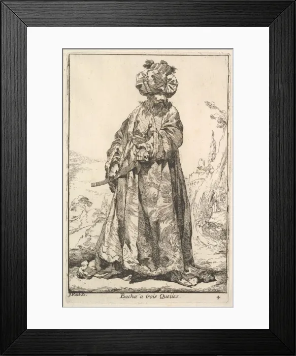Framed Print : Pasha grasping a sword at his hip with both hands, from the series Caravan of the Sultan Framed Print : Pasha grasping a sword at his hip with both hands, from the series Caravan of the Sultan