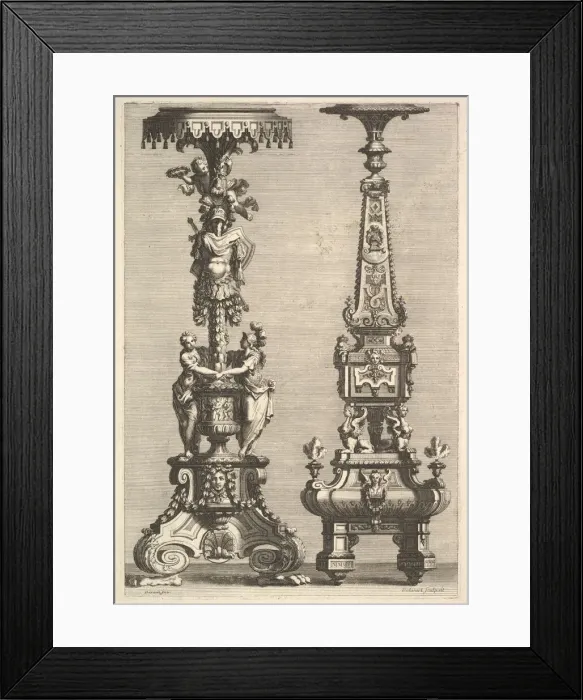 Framed Print : Two Torcheres, 1692. Creator: Juan Dolivar Framed Print : Two Torcheres, 1692. Creator: Juan Dolivar