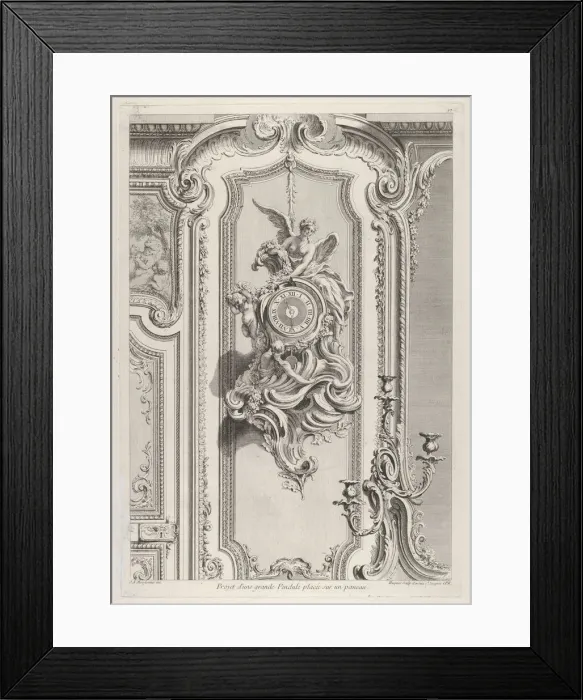 Framed Print : Projet d une grande Pendule, from Oeuvre de Juste Aurele Meissonnier, ca. 1742-48 Framed Print : Projet d une grande Pendule, from Oeuvre de Juste Aurele Meissonnier, ca. 1742-48